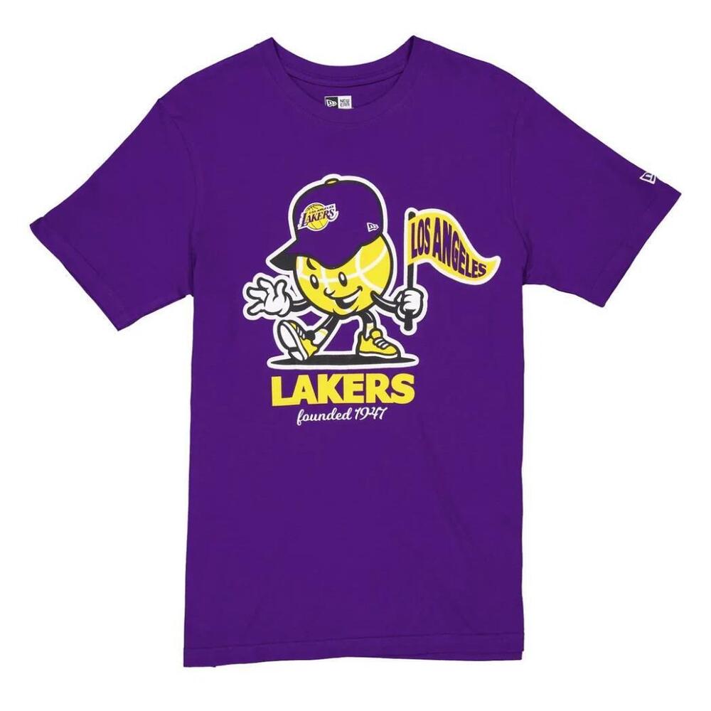 New Era Los Angeles Lakers Court Sport Purple T-Shirt Size Medium Brand New